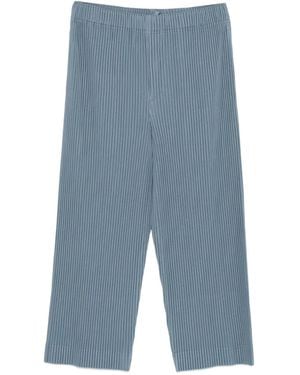 Homme Plissé Issey Miyake Pantaloni Crop Con Pieghe - Blu
