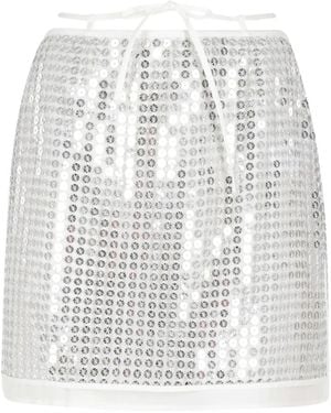 Isabelle Blanche Sequinned Mini Skirt - White