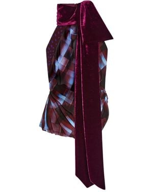 Dries Van Noten Top Con Scollo All'Americana - Viola
