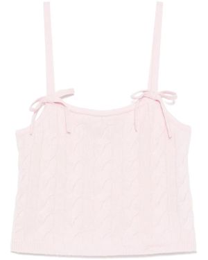 Ganni Bow Detailing Vest - Pink