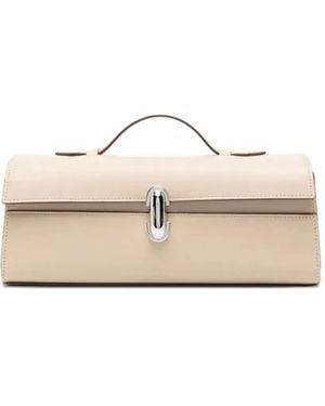 SAVETTE Symmetry Leren Clutch - Naturel
