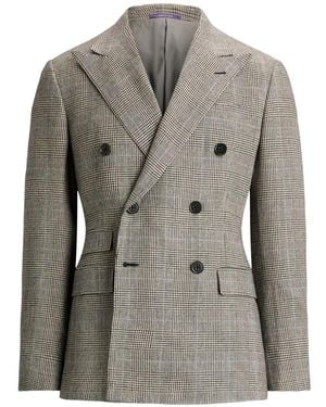 Ralph Lauren Kent Checked Double-Breasted Wool Suit - Grey