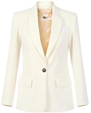 Elisabetta Franchi Sakko mit Einstecktuch - Weiß