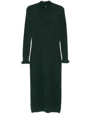 AROVESCIO High-Neck Long-Sleeve Dress - Green