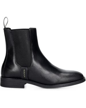 GANT Elasticated-Side Leather Ankle Boots - Black