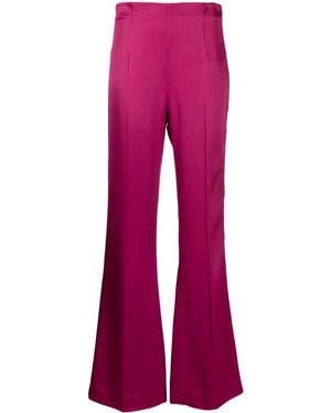 Twinset Satin-Finish Wide-Leg Trousers - Red