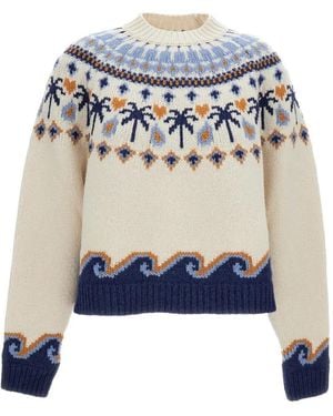 Alanui Jacquard-Knit Sweater - Blue