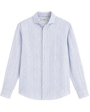 Seventy Striped Linen Shirt - Blue