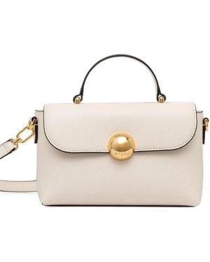 Furla Mini Moonlight Leather Tote Bag - White