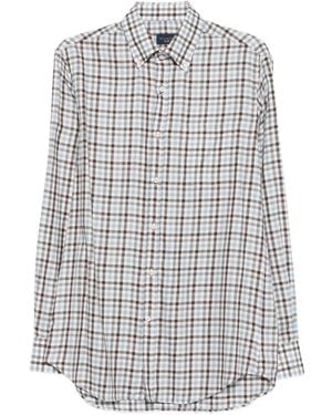 Paul & Shark Camisa de algodón a cuadros - Blanco