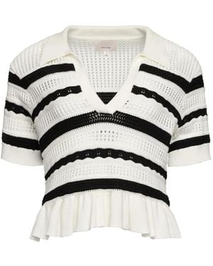 Cinq À Sept Jersey Elvire A Rayas - Blanco