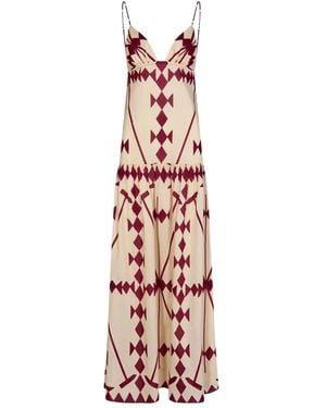 Johanna Ortiz Zea Palm Geometric-Print Dress - White