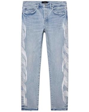 Purple Brand P005 Embroidered-Logo Jeans - Blue