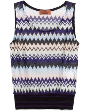 Missoni シェブロンニット トップ - ブルー