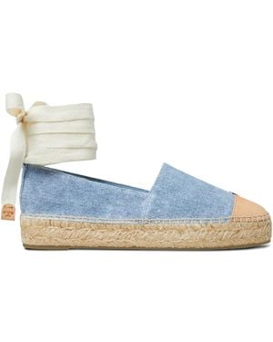 Tory Burch Leather Espadrilles - Blue