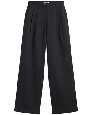 Ecoalf Miel Pleated Wide-Leg Trousers - Blue