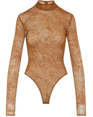 David Koma Body A Fiori - Marrone