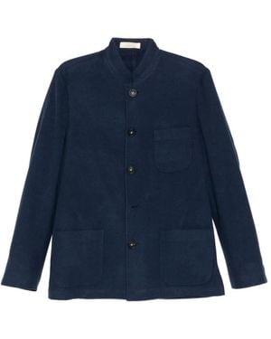 Massimo Alba Bali Virgin Wool Guru Collar Jacket - Blue