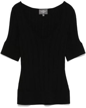 Eric Bompard リブ Tシャツ - ブラック
