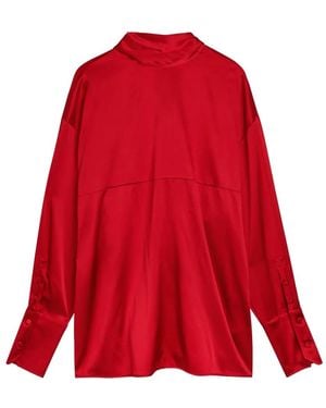 ARMARIUM Elide Buttoned-Cuffs Blouse - Red