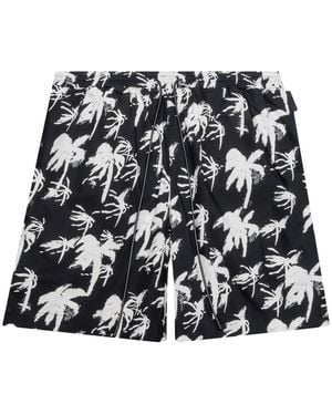 RTA Palm-Tree Print Shorts - Black