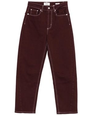 Rails Samo Contrast-Stitching Jeans - Red