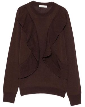 Liviana Conti Ruffled Long-Sleeve Jumper - Black