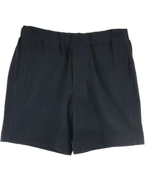 Omar Afridi Elasticated-Waistband Welt-Pocket Shorts - Blue