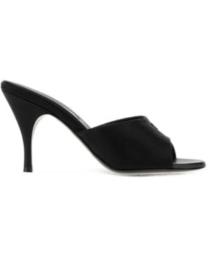 Miu Miu Sandales Satinées À Talon - Black