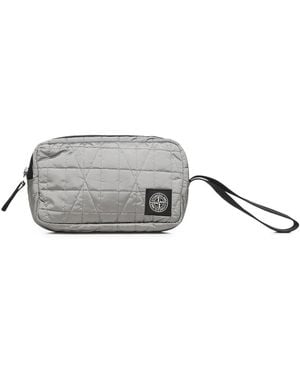 Stone Island Quilted Clutch Bag - Grey