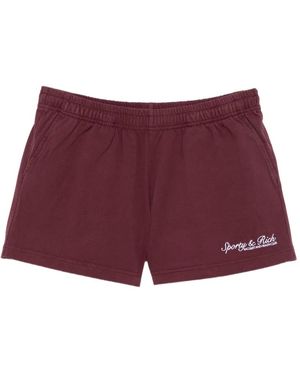 Sporty & Rich Logo-Print Shorts - Purple