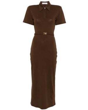 ROWEN ROSE Vestido midi de manga corta - Marrón