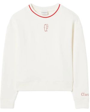 Claudie Pierlot Jersey Con Logo Bordado - Blanco