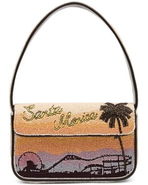 STAUD Tommy Bead-Embellished Shoulder Bag - White