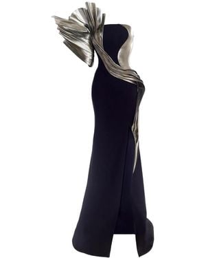 Gaby Charbachy Asymmetric Gown - Blue