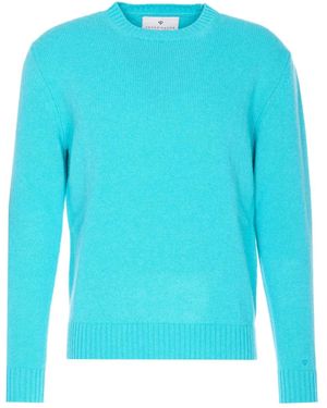 Seven Gauge Crew-Neck Long-Sleeves Sweater - Blue