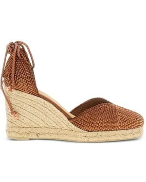 Castañer Lace-Up Wedge Espadrilles - Brown