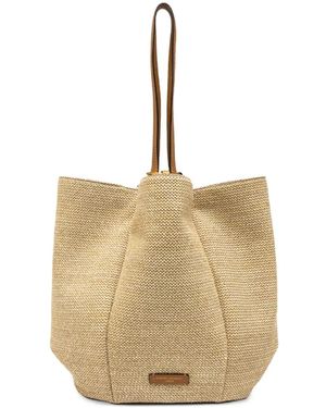 Gianni Chiarini Large Lily Woven Leather-Trim Tote Bag - Natural