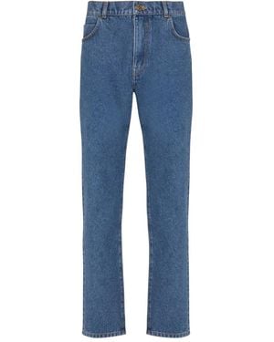 Balmain Straight-cut Cotton Jeans - Blue