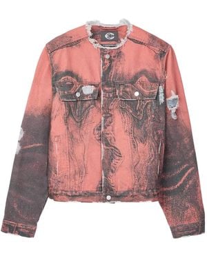 CAMPERLAB Button-Fastening Distressed-Effect Denim Jacket - Pink