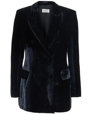 P.A.R.O.S.H. Double-Breasted Long-Sleeve Blazer - Black
