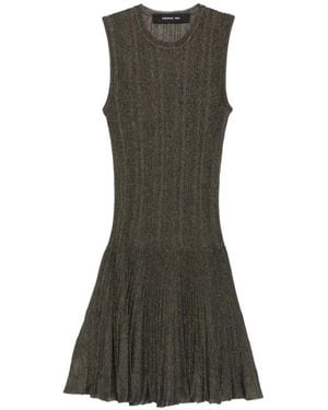 FEDERICA TOSI Robe Mi-Longue Côtelée À Design Sans Manches - Green