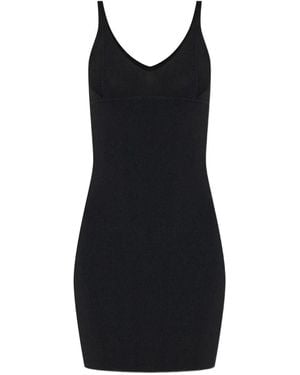 Isabel Marant Ribbed V-Neck Mini Dress - Black