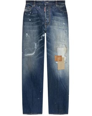 DSquared² Faded patchwork jeans - Azul