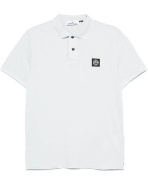 Stone Island Compass-Patch Polo Shirt - White