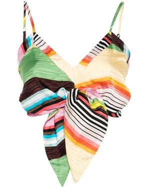 Christopher John Rogers Gestreiftes Bralet Mit Schleife - Gelb