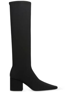 Courreges Stretch-Jersey Knee-High Boots - Black