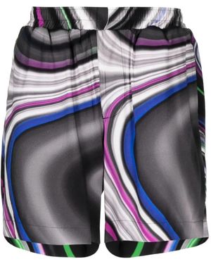 Limitato Swirl-Print Elasticated Shorts - Black