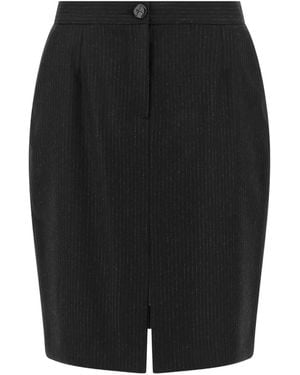 Blazé Milano Popeye Smiley Pinstripe Skirt - Black