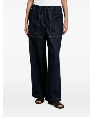 Brunello Cucinelli Jeans Con Vita Elasticizzata Con Cuciture A Contrasto - Nero